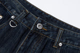 DAXUEN Distressed wide-leg denim shorts
