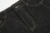 DAXUEN Wide-leg denim shorts with embroidery and contrasting stitching
