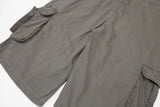 DAXUEN Layered wide-leg cargo shorts in olive-grey