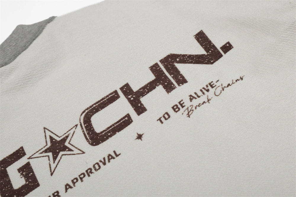 DAXUEN Oversized short-sleeve graphic t-shirt with contrast stitching