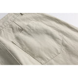 DAXUEN Wide-leg cargo shorts in light greige and dark charcoal grey