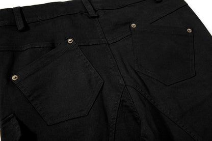 DAXUEN Solid black flared cargo pants