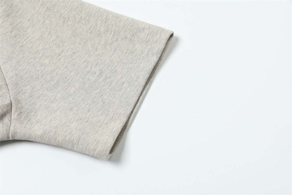 DAXUEN Light grey heathered crew neck T-shirt with graphic