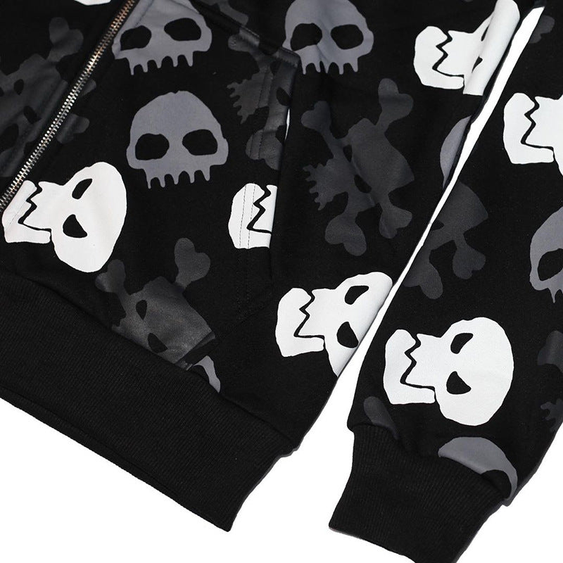 Y2K Skull Print Hoodie