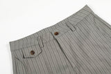 DAXUEN Light grey wide-leg trousers with pinstripes