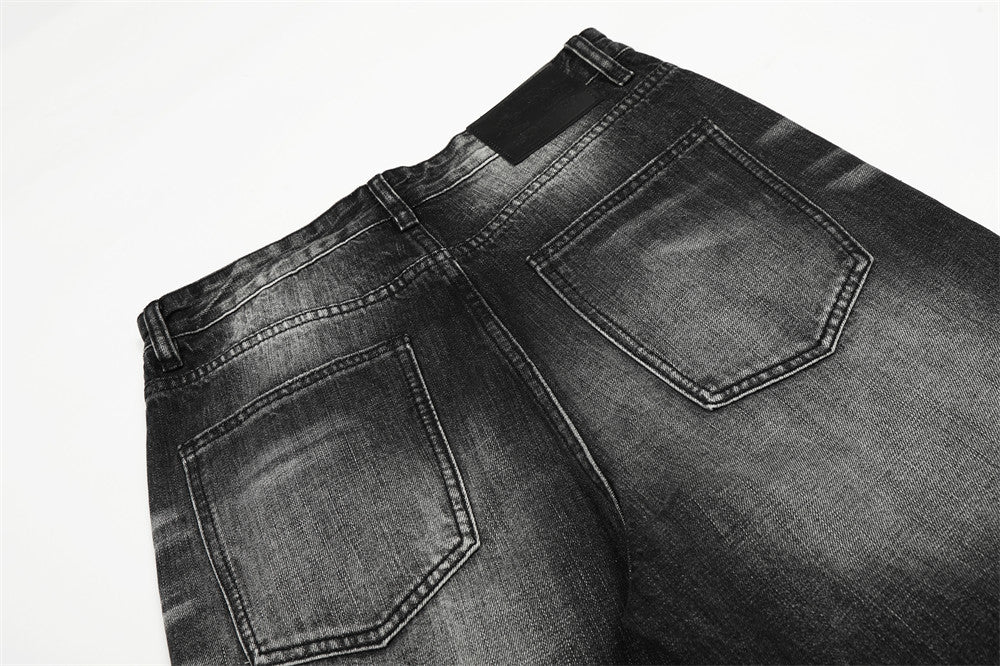 DAXUEN Wide-leg denim jeans with gradient wash and button fly