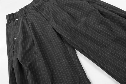 DAXUEN High-waisted wide-leg pinstriped trousers