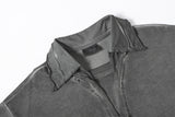 DAXUEN Short-sleeved relaxed-fit polo shirt with vintage finish