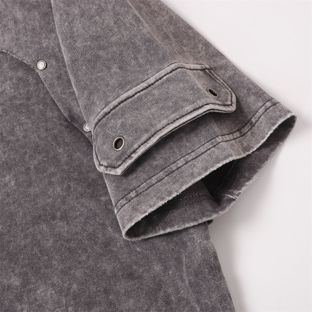 DAXUEN Oversized distressed short-sleeved t-shirt with paneling