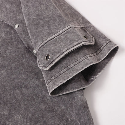 DAXUEN Oversized distressed short-sleeved t-shirt with paneling