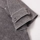 DAXUEN Oversized distressed short-sleeved t-shirt with paneling