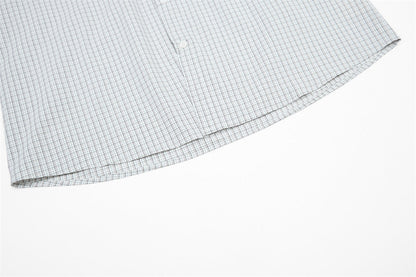 DAXUEN Short-sleeved plaid button-up shirt