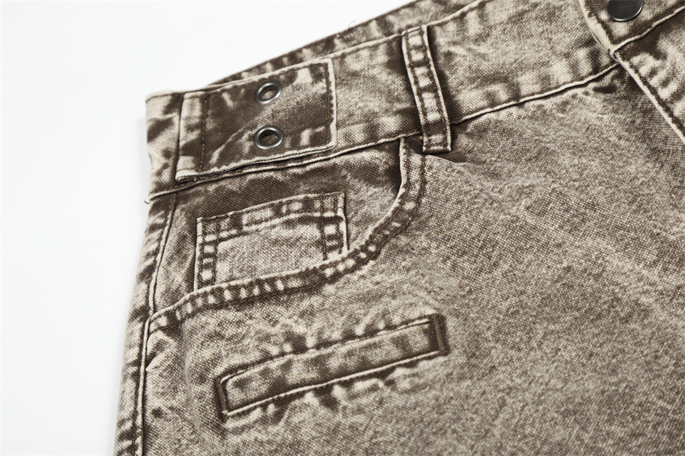 DAXUEN Wide-leg denim jeans with acid wash effect
