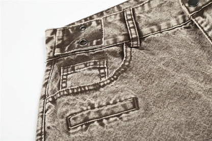 DAXUEN Wide-leg denim jeans with acid wash effect