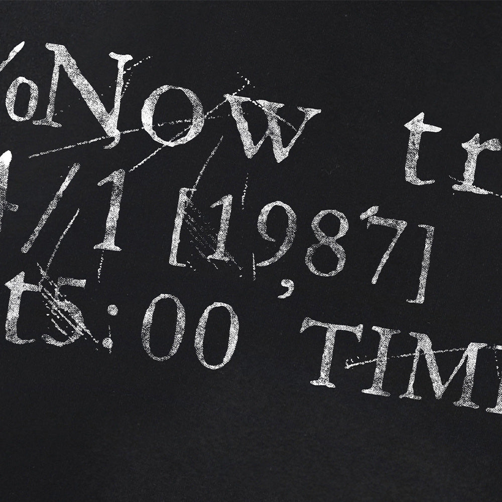 DAXUEN Distressed typewriter print short-sleeved T-shirt