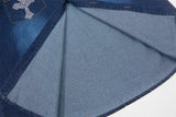 DAXUEN Oversized denim button-up shirt with reflective designs