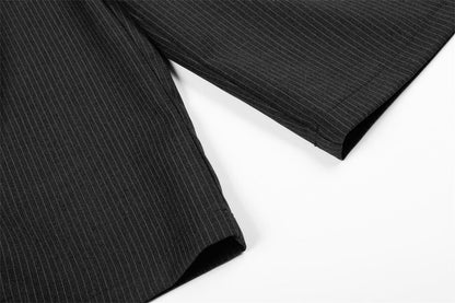 DAXUEN Cropped wide-leg culotte pants with pinstripes