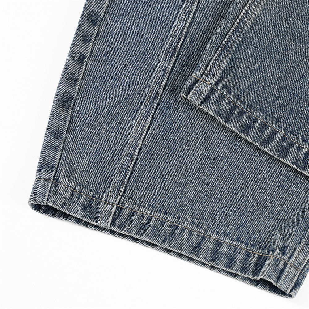 DAXUEN Loose-fitting wide-leg denim jeans with embroidered pockets