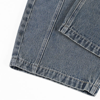 DAXUEN Loose-fitting wide-leg denim jeans with embroidered pockets