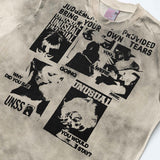 DAXUEN Distressed graphic print crew neck t-shirt