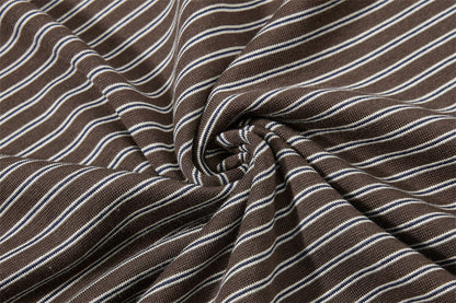 DAXUEN Retro striped mock neck short-sleeve t-shirt