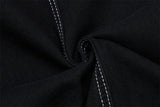 DAXUEN Black wide leg cargo pants with colorful cat patches