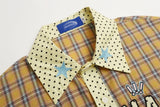 DAXUEN Short-sleeve collared shirt with plaid and polka dot design