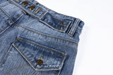 DAXUEN Wide-leg distressed denim trousers
