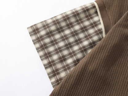 DAXUEN Layered illusion plaid pullover shirt with short sleeves