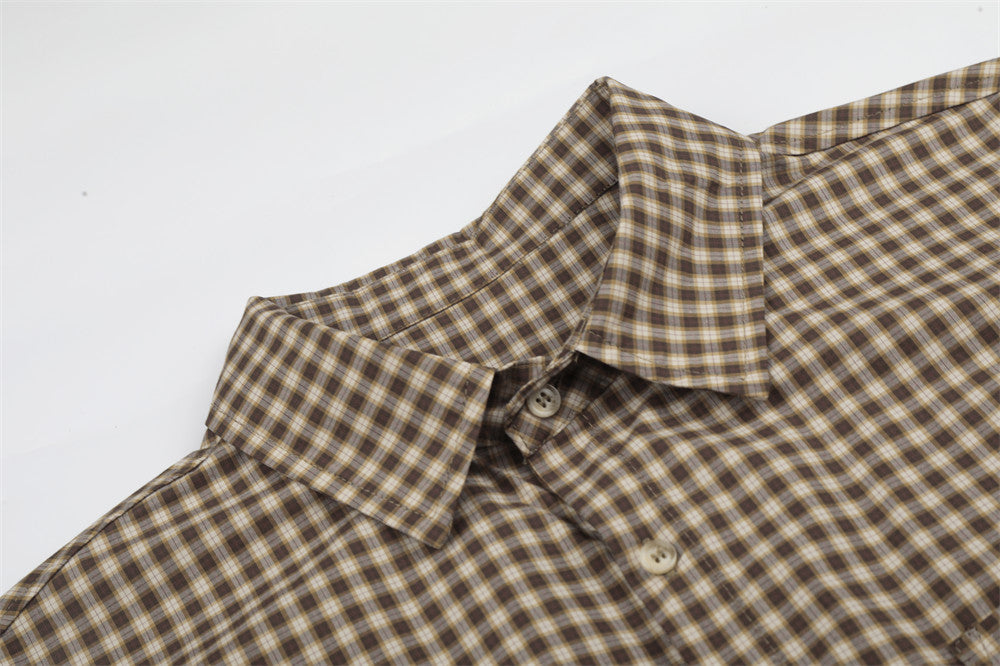 DAXUEN Checked button-up shirt with short sleeves