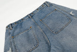 DAXUEN Light blue wide-leg balloon jeans with star print