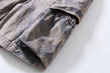 DAXUEN Wide-leg cargo shorts in faded grey-blue denim