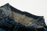 DAXUEN Distressed blue denim wide-leg jeans