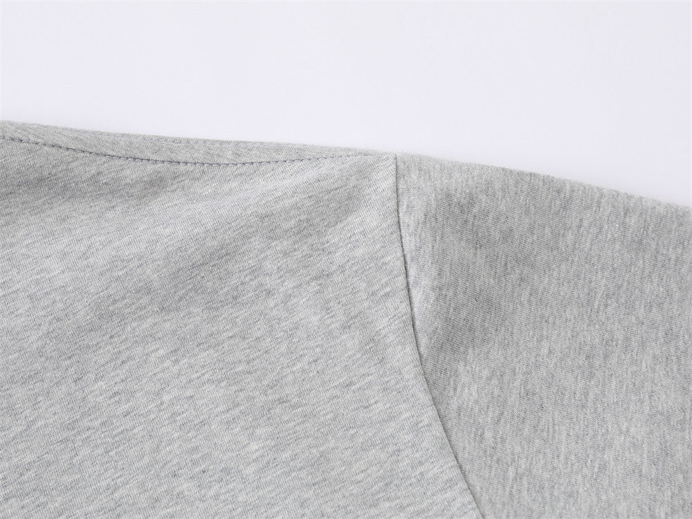 DAXUEN Oversized short-sleeve graphic t-shirt in white and grey
