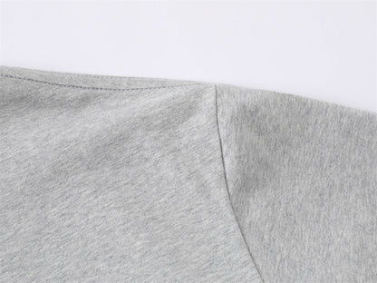 DAXUEN Oversized short-sleeve graphic t-shirt in white and grey