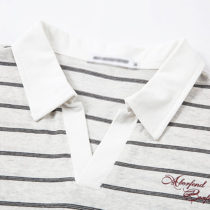 DAXUEN Relaxed-fit short-sleeved striped polo shirt