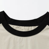 DAXUEN Men's sleeveless top with contrast color panels and geometric stitching
