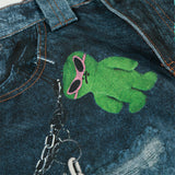 DAXUEN Wide-leg baggy jeans with alien graphic