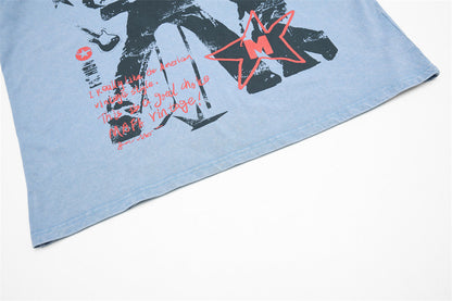 DAXUEN Distressed graphic short-sleeve t-shirt