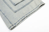 DAXUEN Men's loose-fit wide-leg acid-washed cargo shorts