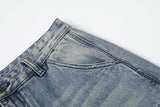 DAXUEN Faded distressed wide-leg denim jeans