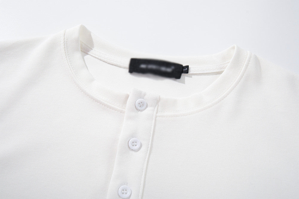 DAXUEN Short-sleeve Henley T-shirt with graphic design