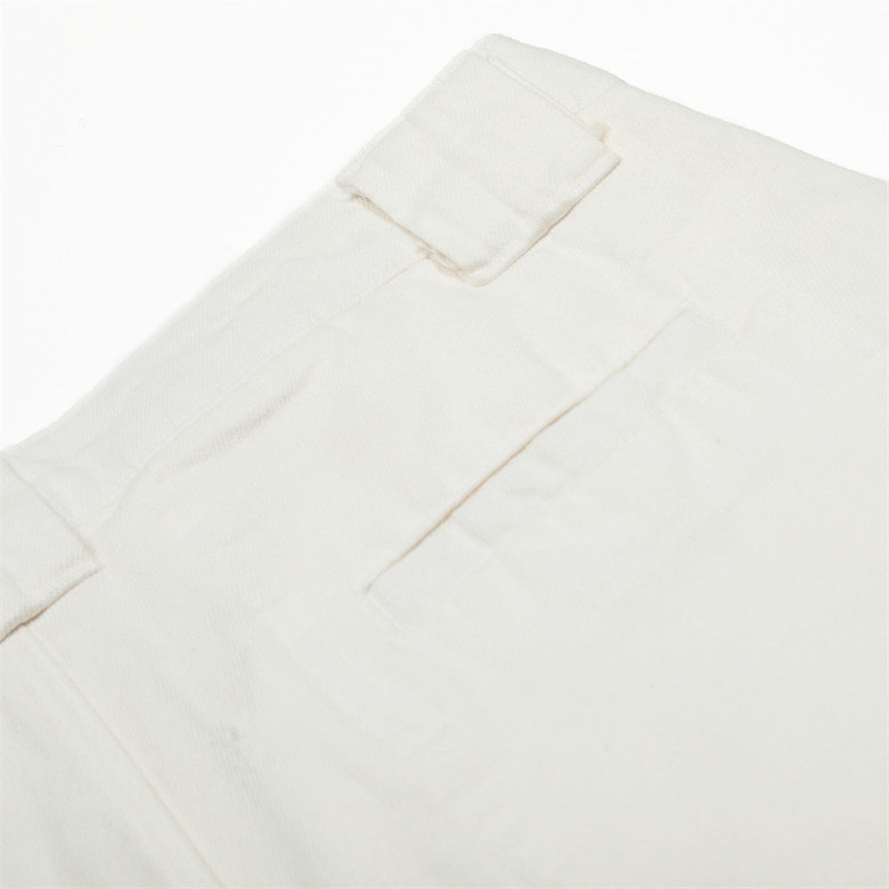 DAXUEN Ecru high-waisted wide-leg culottes