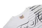 DAXUEN Ornate script and piano key graphic T-shirt