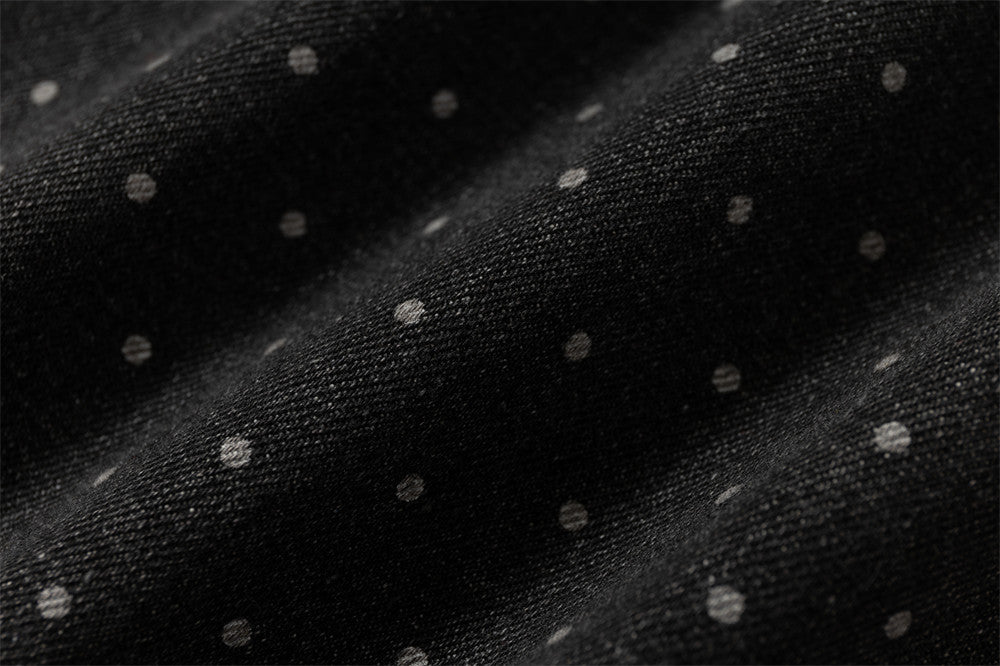 DAXUEN Dark grey wide-leg cropped cargo pants with polka dots