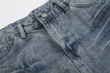 DAXUEN Wide-leg denim shorts with distressed finish