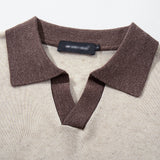 DAXUEN Knitted short-sleeved polo shirt with contrast collar