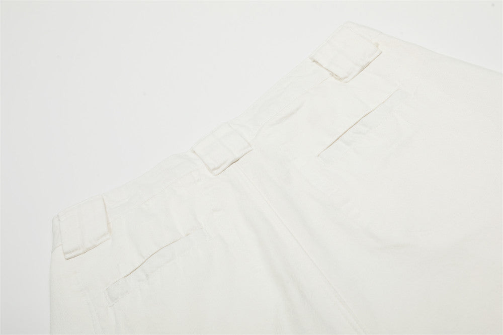 DAXUEN Ecru high-waisted wide-leg culottes