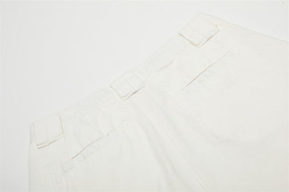 DAXUEN Ecru high-waisted wide-leg culottes