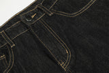 DAXUEN High-waisted wide-leg denim jeans with metal clasps